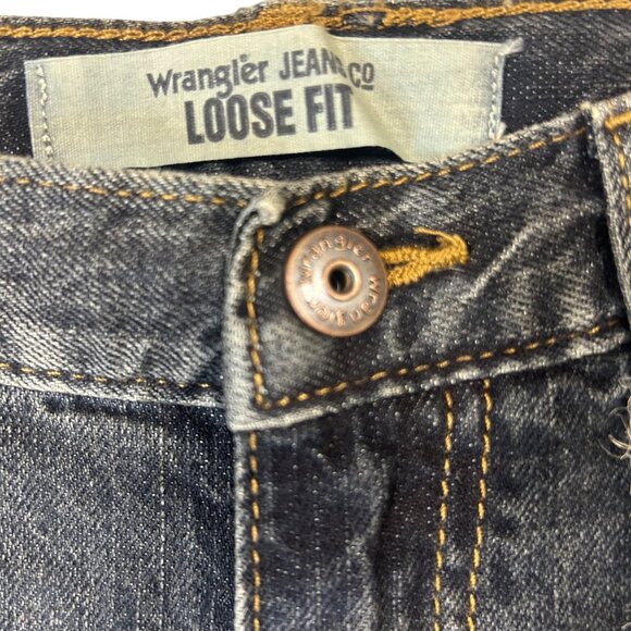 Wrangler Jeans Boys Loose Fit Dark Wash Adjustable Waistband Pants Size 10 - Picture 2 of 13